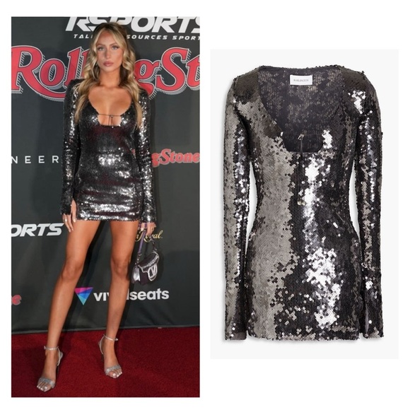 16Arlington Solaria dress mini sequin silver US 10 UK 14 keyhole cocktail NWT - Picture 1 of 16